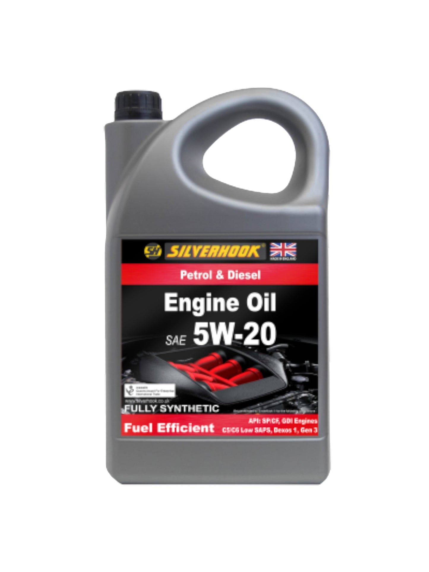 Silverhook 5W-20 Engine Oil – 5L | Fully Synthetic | Petrol & Diesel | API SP, GDI, Low SAPS, Dexos 1 Gen 3