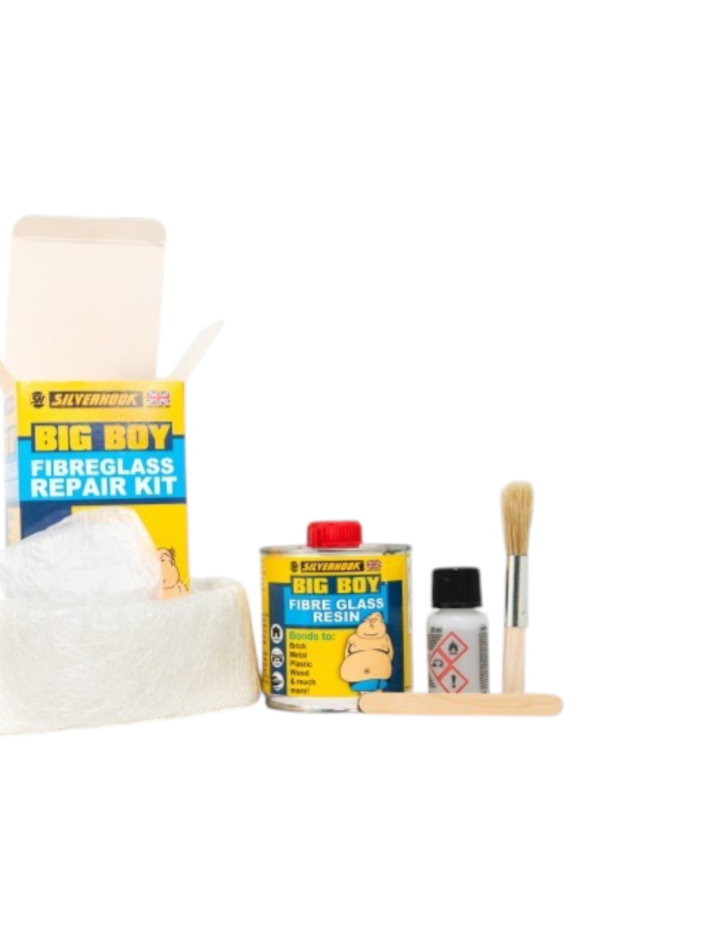 Silverhook Big Boy Fibreglass Repair Kit – Complete Resin & Mat Kit for Car, Boat & DIY Repairs