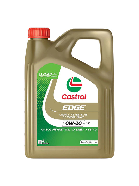 Castrol EDGE 0W-20 LL IV 4L Fully Synthetic Engine Oil – Advanced Titanium Technology | Ultimate Protection for Petrol, Diesel & Hybrid Engines