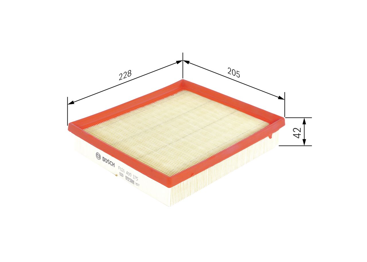 Bosch Air Filter F026400375 for BMW 1, 2, 3, 4 Series – F20, F21, F22, F23, F30, F31, F32, F33, F34, F36 (2011–2022)