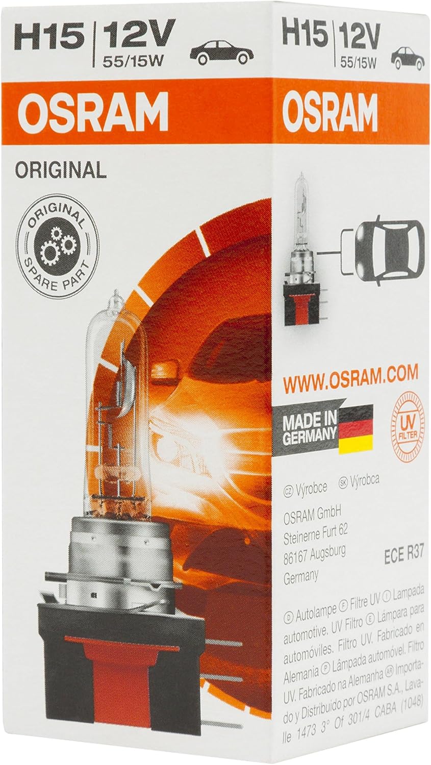OSRAM H15 12V 55/15W Original Halogen Headlight Bulb