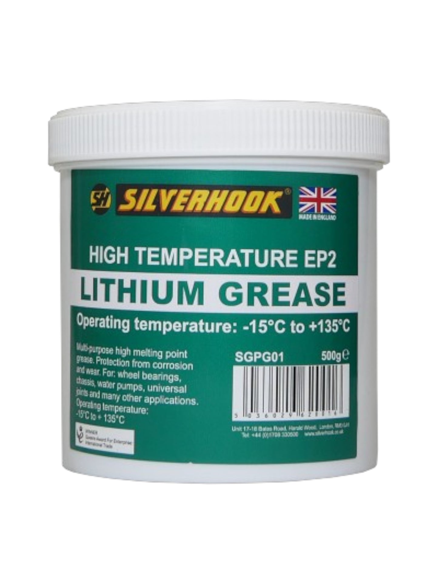 Silverhook High Temp EP2 Lithium Grease 500g – Heavy Duty Lubricant