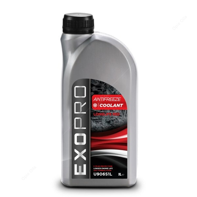 Exopro Longlife Red Antifreeze Coolant 1L – OAT Formula – 5-Year Protection – Universal Petrol & Diesel Use