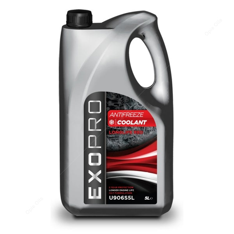 Exopro Longlife Red Antifreeze Coolant 5L – OAT Formula – 5-Year Protection – For All Petrol & Diesel Engines