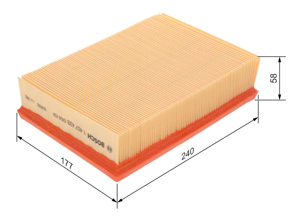 Bosch Air Filter 1457433004 for BMW 3 Series, 5 Series, Z3, Z4, X3 – E36, E39, E46, E83 Models
