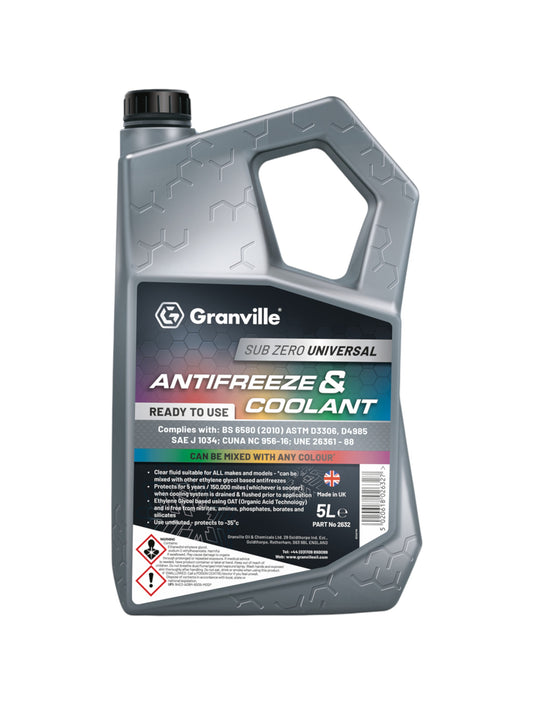 Granville Sub Zero Universal Antifreeze & Coolant Ready to Use – 5 Litres