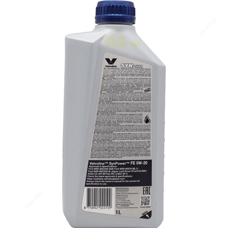 Valvoline Synthetic 5W-20 1 Litre