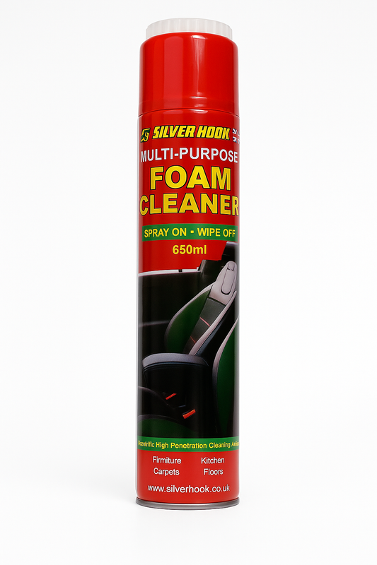 Silverhook Multi-Purpose Foam Cleaner 650ml – Spray-On Wipe-Off | Upholstery, Carpets, Dash & Household Use