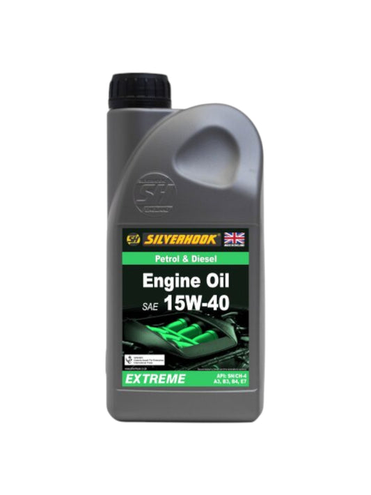 Silverhook Extreme 15W-40 Engine Oil 1L – Premium Mineral Motor Oil for Petrol & Diesel Engines | API SN/CH-4 | A3, B3, B4, E7 | High Protection & Performance Lubricant