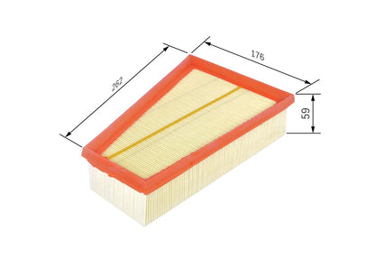 Bosch Air Filter F026400380 For Mercedes A-Class, B-Class, CLA, GLA (W176, W246, X156)