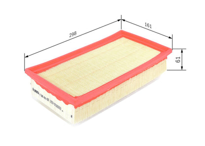 Bosch Air Filter F026400433 for Peugeot, Citroën, Vauxhall, Toyota, Fiat, Opel, DS – BlueHDi, Turbo D, Multijet Engines (2013–2023)