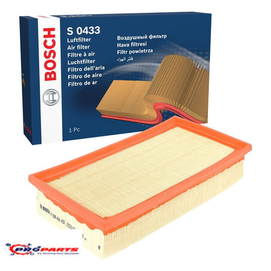 Bosch Air Filter F026400433 for Peugeot, Citroën, Vauxhall, Toyota, Fiat, Opel, DS – BlueHDi, Turbo D, Multijet Engines (2013–2023)