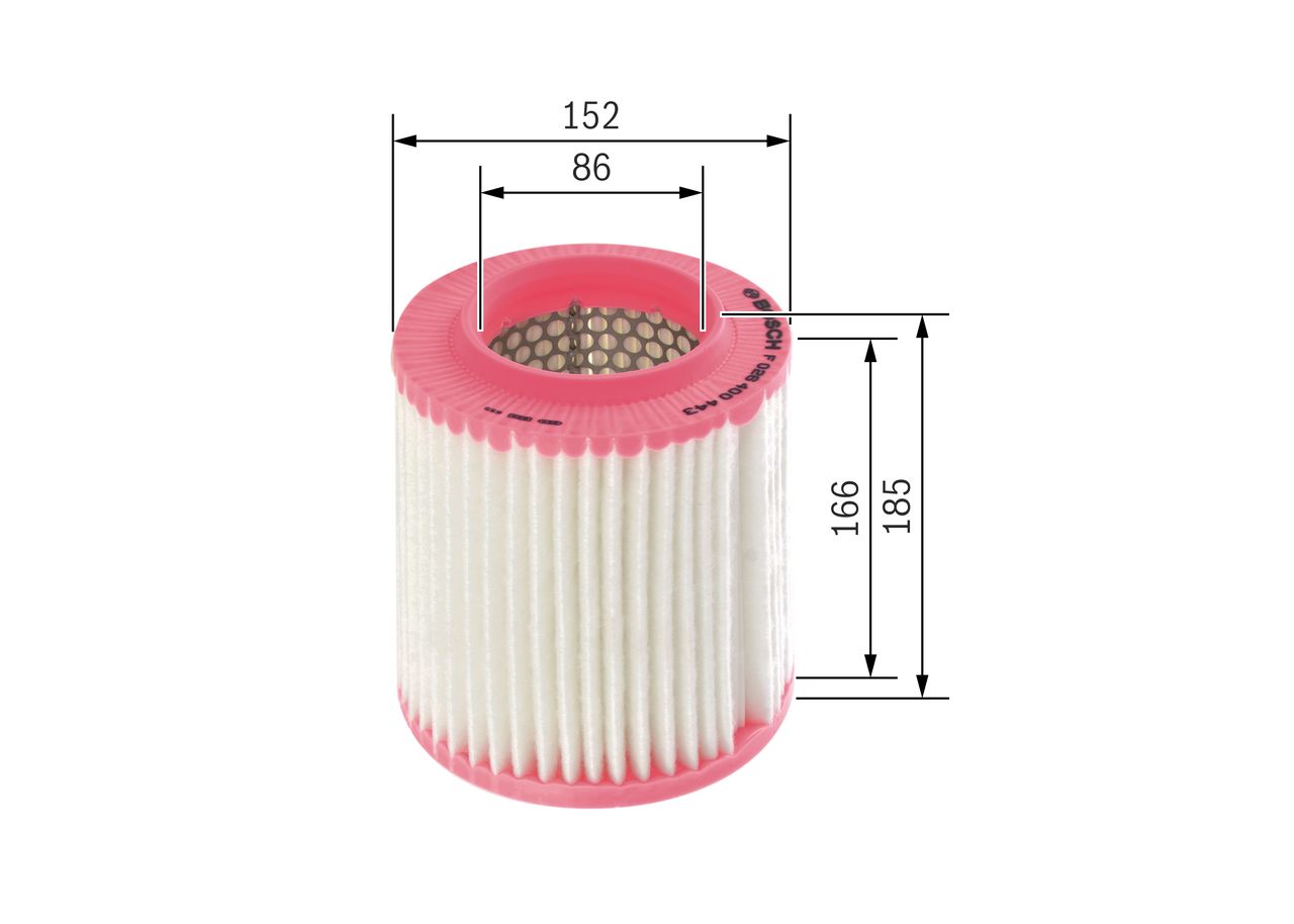 Bosch Air Filter F026400443 for Audi A8 D3 (4E) – 2.8 FSi, 3.0, 3.2 FSi, 3.7, 4.0 TDi, 4.2 quattro, LWB
