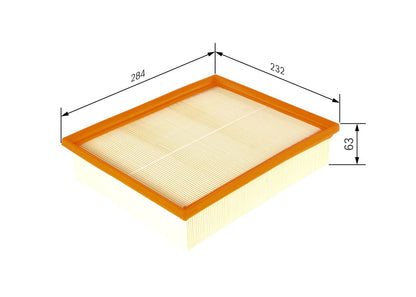 Bosch Air Filter F026400555 for Skoda Rapid, SEAT Toledo/Ibiza, Audi A1, VW Polo GTI – 1.6 TDI, 1.8 Petrol (2010–2019)