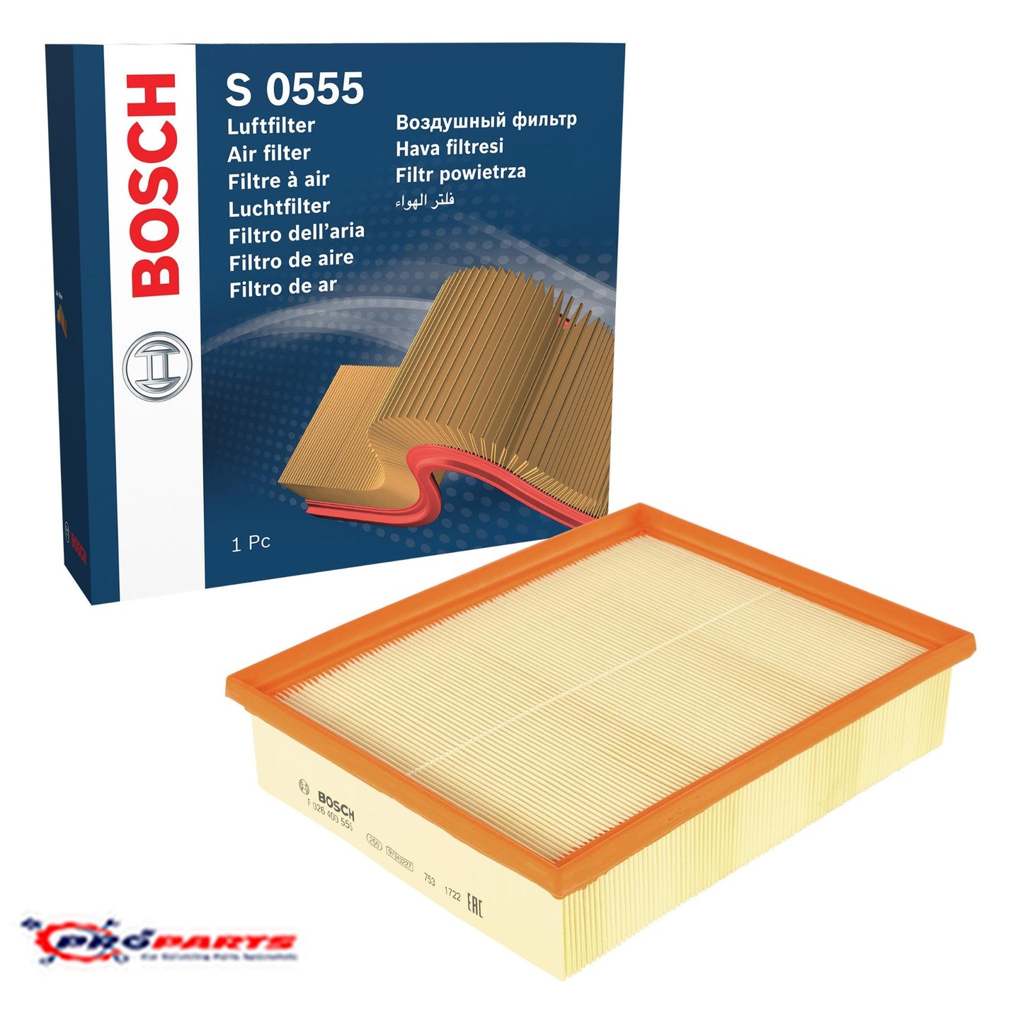 Bosch Air Filter F026400555 for Skoda Rapid, SEAT Toledo/Ibiza, Audi A1, VW Polo GTI – 1.6 TDI, 1.8 Petrol (2010–2019)