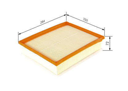 Bosch Air Filter F026400556 for SEAT Toledo, Skoda Rapid, Audi A1/S1 – 1.6 TDI & 2.0 quattro (2010–2019)