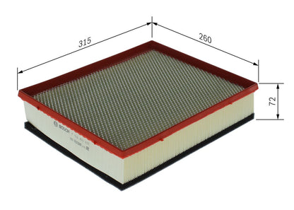 Bosch Air Filter F026400609 for VW Amarok 2.0 TDI, 3.0 TDI, BiTDI – Fits 122, 140, 163, 180, V6 Models (2010–2021)
