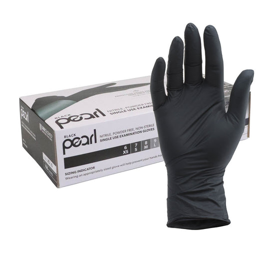 Unigloves Black Pearl Disposable Powder-Free Nitrile Gloves