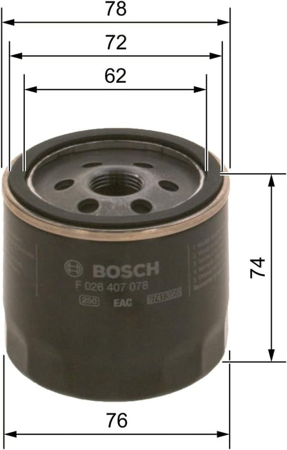 Bosch P7078 Oil Filter – OEM Quality – High Performance Filtration – Engine Protection