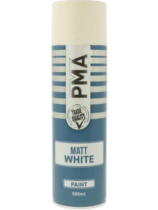 PMA Matt White Spray Paint 500ml – Trade Quality Fast Drying Aerosol