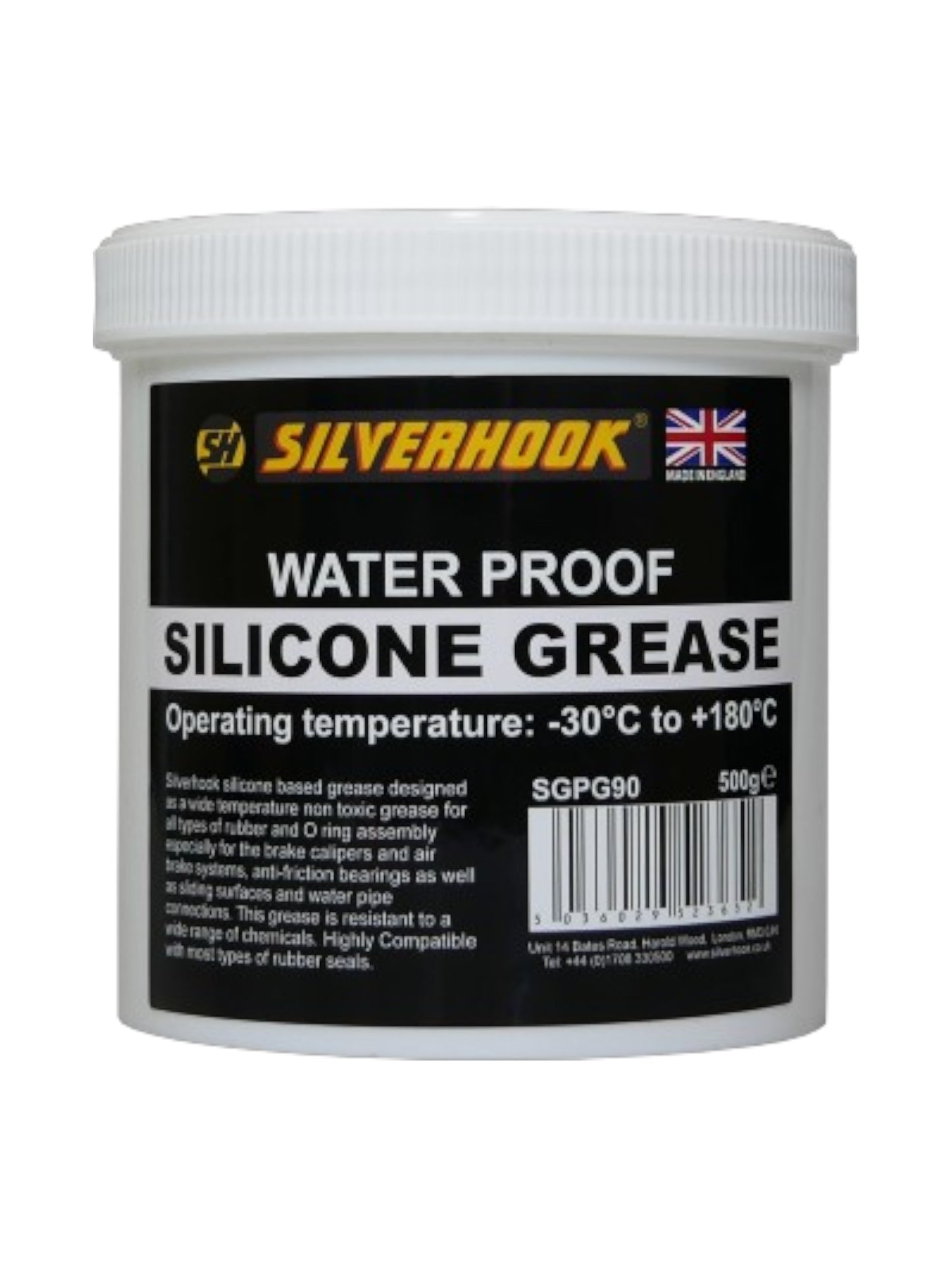 Silverhook Waterproof Silicone Grease 500g – High Temperature Non-Toxic O-Ring & Brake Lubricant