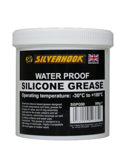 Silverhook Waterproof Silicone Grease 500g – High Temperature Non-Toxic O-Ring & Brake Lubricant