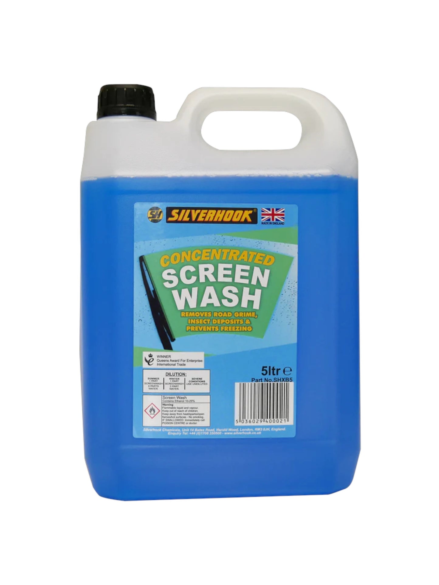 Silverhook Concentrated Screen Wash 5 Litre – Powerful Windscreen Cleaner and Anti-Freeze Protection