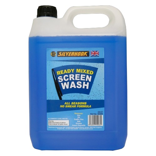 Silverhook Ready Mixed Screen Wash 5 Litre – All Seasons No Smear Formula