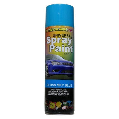 Silverhook Universal Spray Paint 500ml – Gloss Sky Blue | Acrylic for Car, Plastic, Metal, Wood & DIY Projects