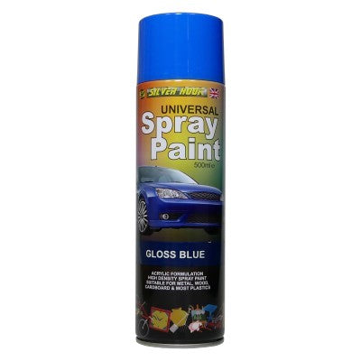 Silverhook Universal Spray Paint 500ml – Gloss Blue | Acrylic Spray for Car, Metal, Plastic, Wood & DIY Projects