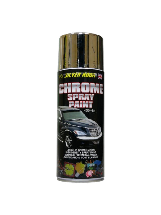 Silverhook Chrome Spray Paint 400ml – High Gloss Metallic Finish for Metal, Plastic & Wood