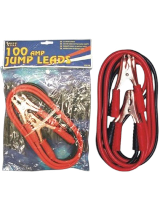 100A Heavy Duty Jump Leads – 2.5m Booster Cables for Cars & Vans | Strong Copper-Clad Clamps | Emergency Battery Starter Cables