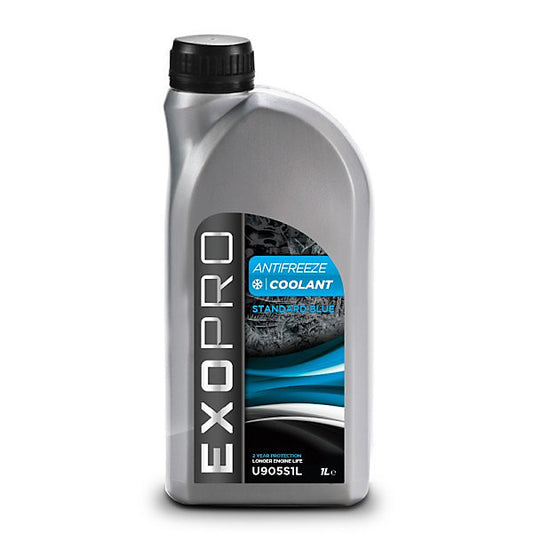 Exopro Standard Blue Antifreeze Coolant 1L – 2-Year Protection – Universal Petrol & Diesel – Ready to Use