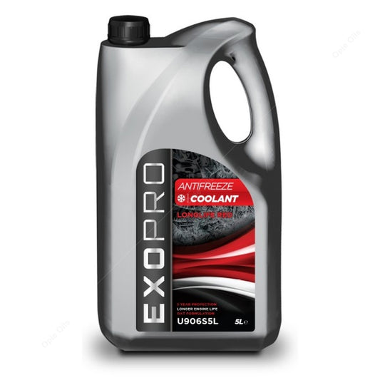 Exopro Longlife Red Antifreeze Coolant 5L – OAT Formula – 5-Year Protection – For All Petrol & Diesel Engines
