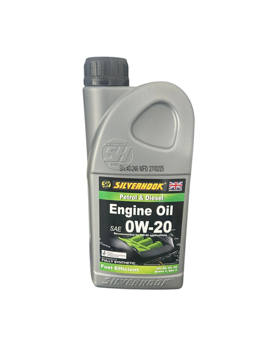 Silverhook Fully Synthetic Engine Oil 0W-20 1 Litre – Fuel Efficient Petrol & Diesel Oil