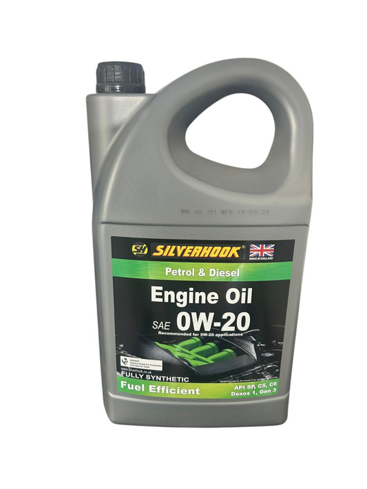 Silverhook Fully Synthetic Engine Oil 0W-20 5 Litre – Fuel Efficient Petrol & Diesel Oil