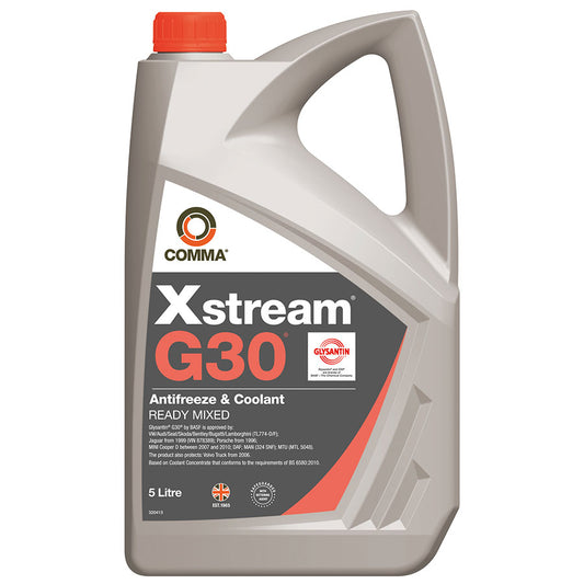 Comma Xstream G30 Antifreeze & Coolant Ready Mixed – 5 Litre