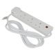 STATUS 4 Way Extension Socket with Indicator - White - 2m