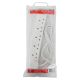 STATUS 6 Way Surge Protected Extension Socket - White - 2m