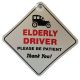 CASTLE PROMOTIONS Suction Cup Diamond Sign - White - Elderly Driver