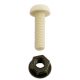 WOT-NOTS Number Plate Plastic Nut & Screw - White